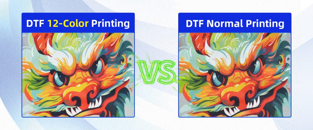 12-Color DTF T-Shirt Printing VS Normal Printing