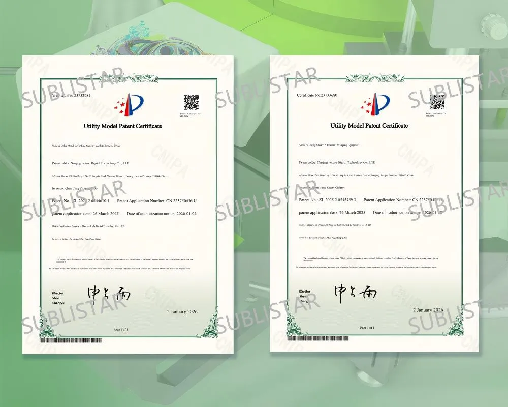 Patent Certificate of 8-station automated heat press carousel